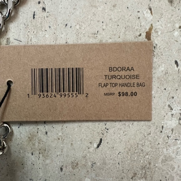 Steve Madden Bdoraa Turquoise Flap Top Handle Bag - Picture 3 of 7